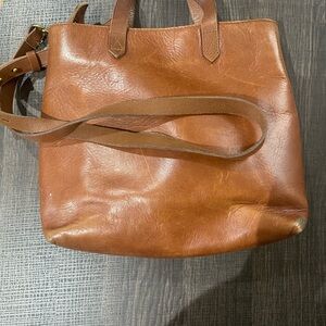 Madewell Brown Leather Crossbody Bag with Vintage Patina